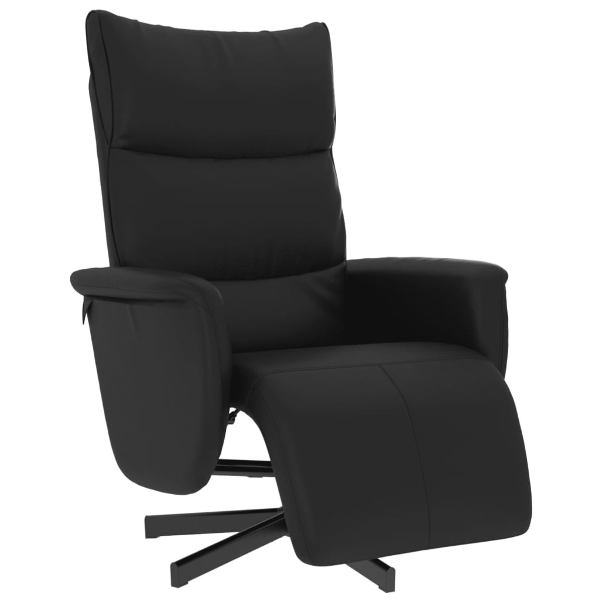 vidaXL Fauteuil - verstelbaar - met - voetensteun - kunstleer - zwart