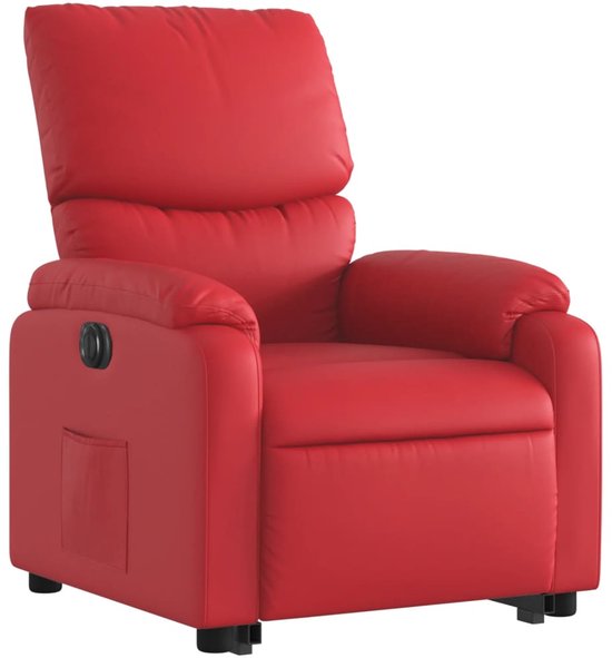 Fauteuil électrique debout en cuir artificiel rouge