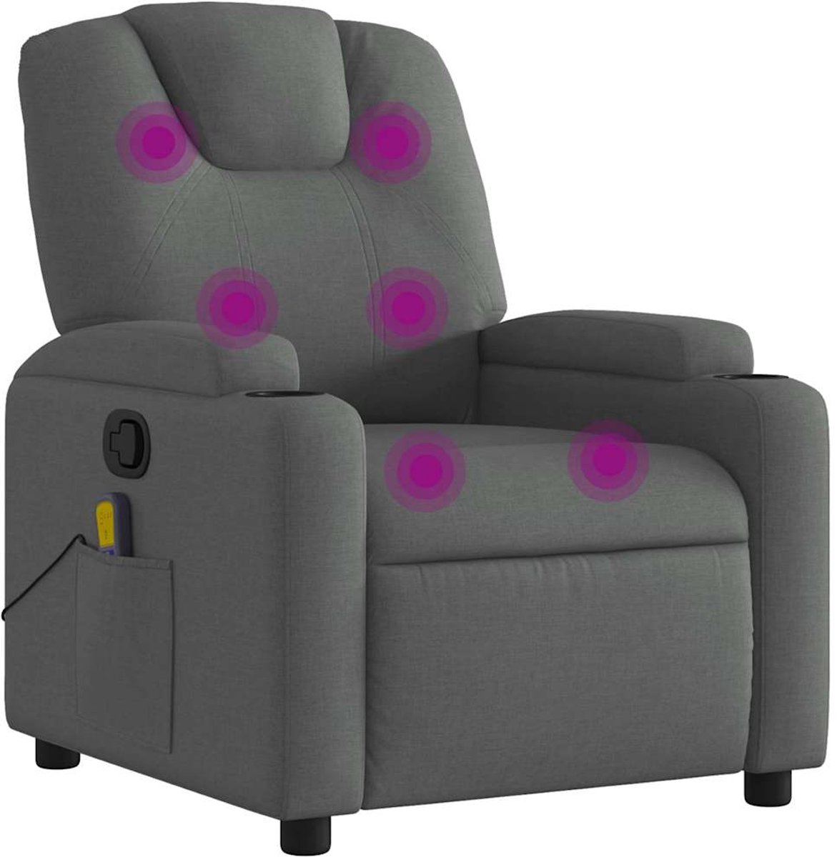 vidaXL Massagestoel Verstelbaar Donkergrijs Stof