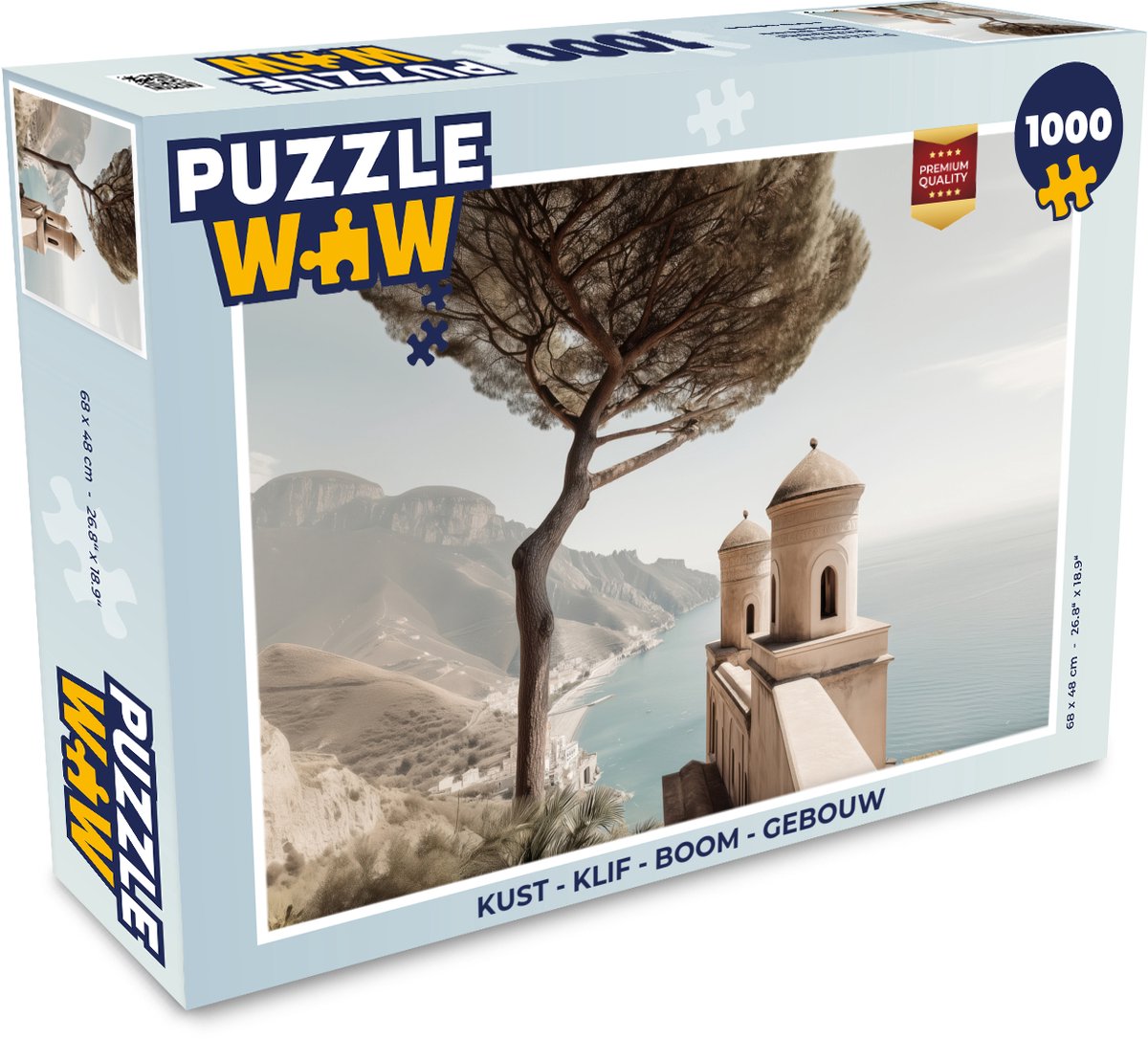 Puzzel Kust - Klif - Boom - Gebouw - Legpuzzel - Puzzel 1000 stukjes volwassenen