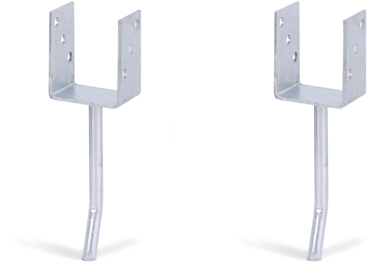 Alberts 2 x U-paaldrager mit Rundstahl-betonanker, 81x104 mm, betonanker 200 mm, thermisch verzinkt, voor inbetonneren
