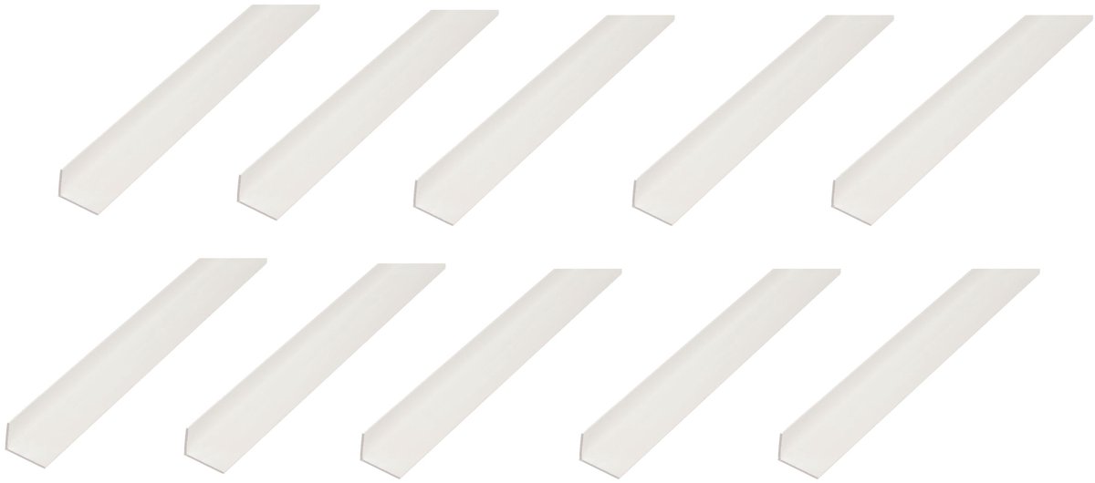 Alberts 10 x hoekprofiel, PVC, wit, 30 x 20 x 1 mm, lengte 1 m