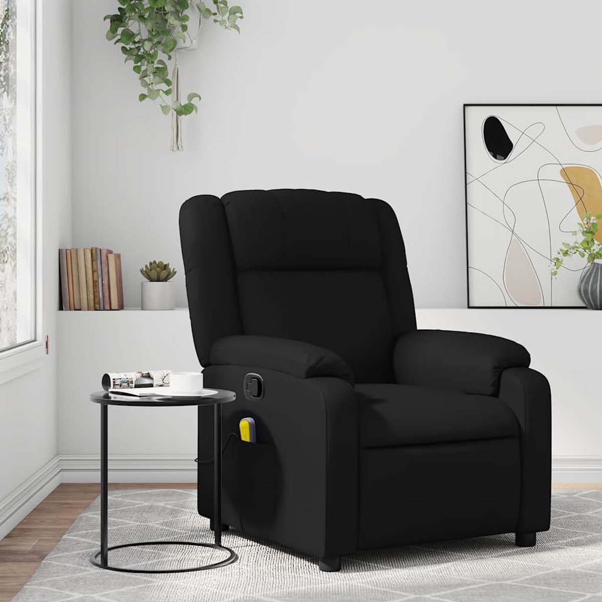 vidaXL Massagestoel - van - zwart - kunstleer