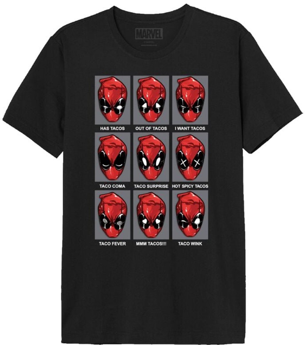 Deadpool Tacos Heads Heren T-shirt - zwart - XXL