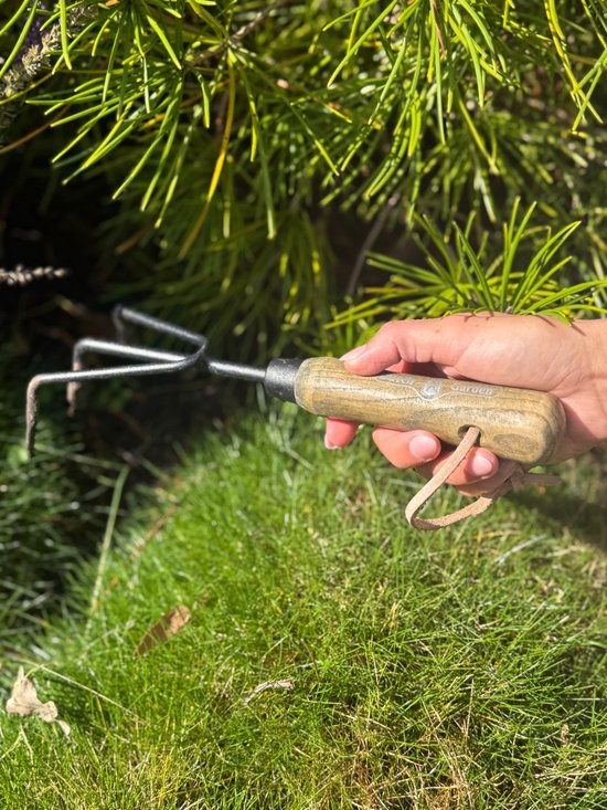 Dutch Garden - Handcultivator - Tuinkrabber - Gehard staal - FSC Hout van Dutch Garden — afbeelding 4