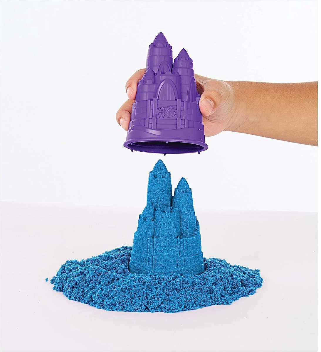 Kinetic Sand - Zandbak-set met 454 g blauw origineel Kinetic Sand - opbergzandbak 4 vormen en gereedschap - Sensorisch speelgoed — afbeelding 18