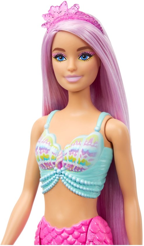 Foto: Barbie a touch of magic zeemeermin met roze staart barbiepop