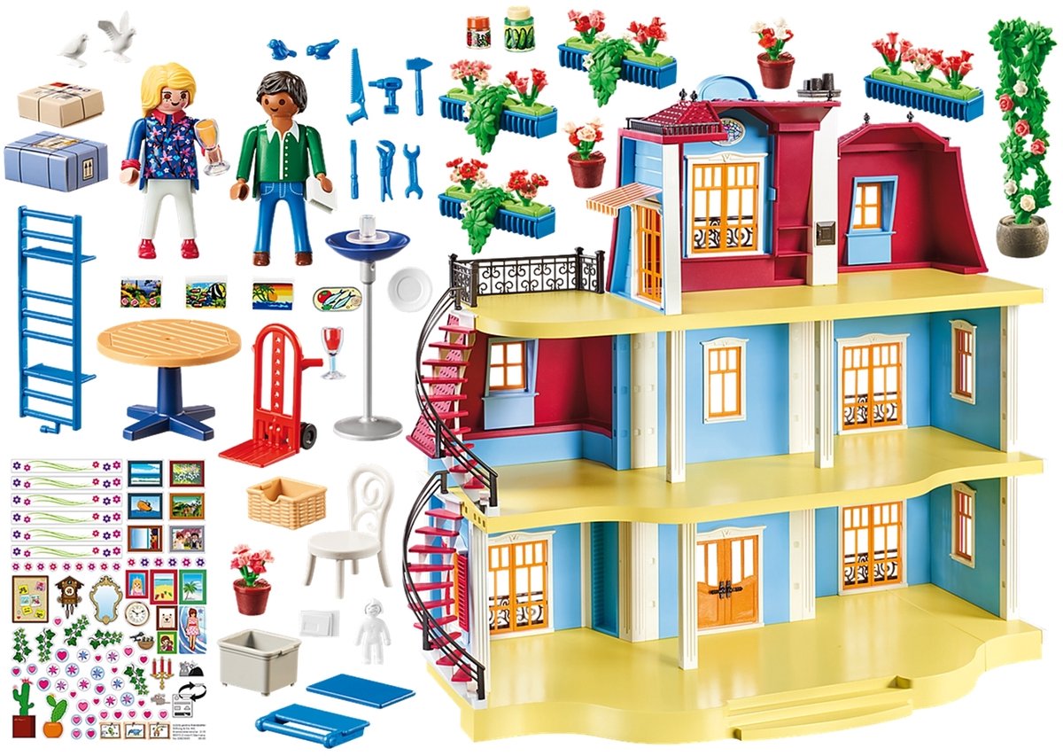 PLAYMOBIL Dollhouse - Groot herenhuis - Met dakterras, wenteltrappen, werkende deurbel en brievenbus om te openen - 70205 — afbeelding 8