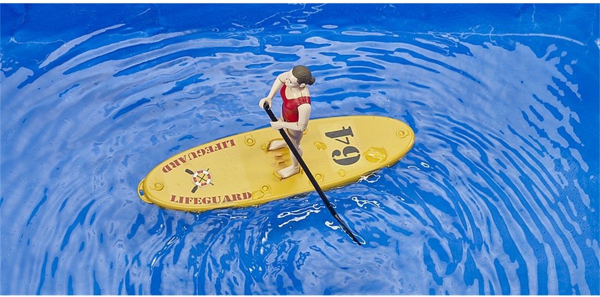 Bruder bworld Strandwacht met SUP board speelfiguur thumbnail 2