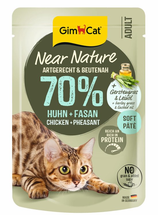 GimCat Kattenvoer Near Nature Kip & Fazant - 16 x 85 gr - Voordeelverpakking