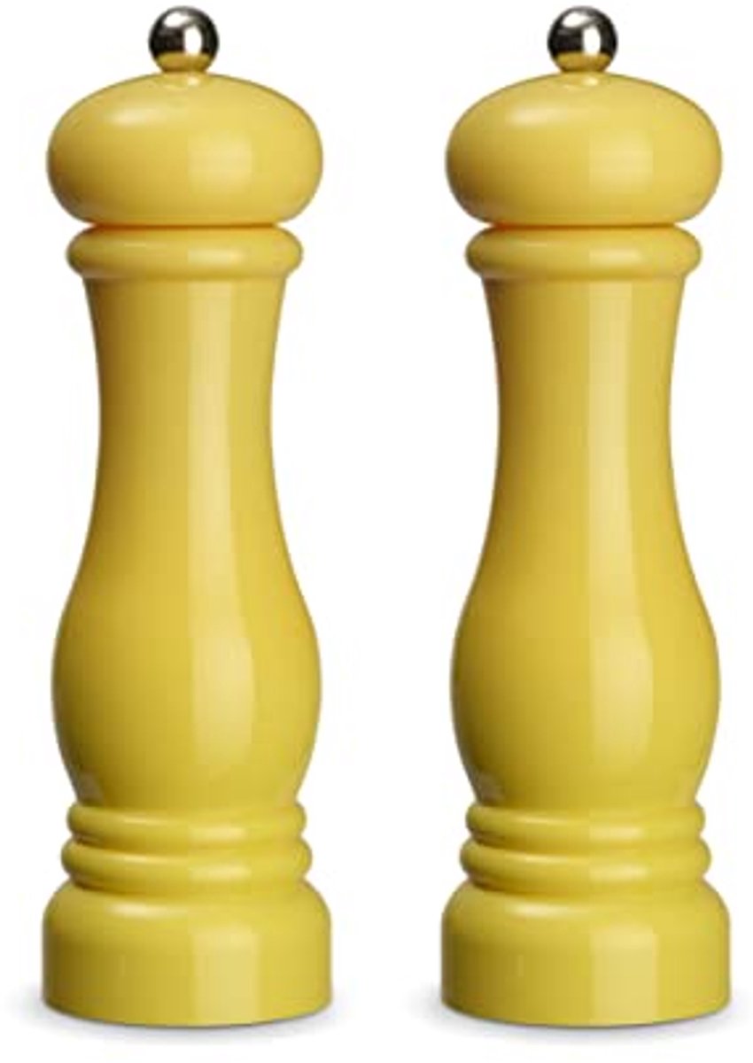 Set van 2 stijlvolle kruidenmolens - Hoogwaardige ABS kunststof en keramische molen voor peper, zout en chilipeper - 21 cm
