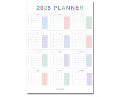 Jaarplanner 2026 - 118x84cm (A0) - 135gms gesatineerd posterpapier