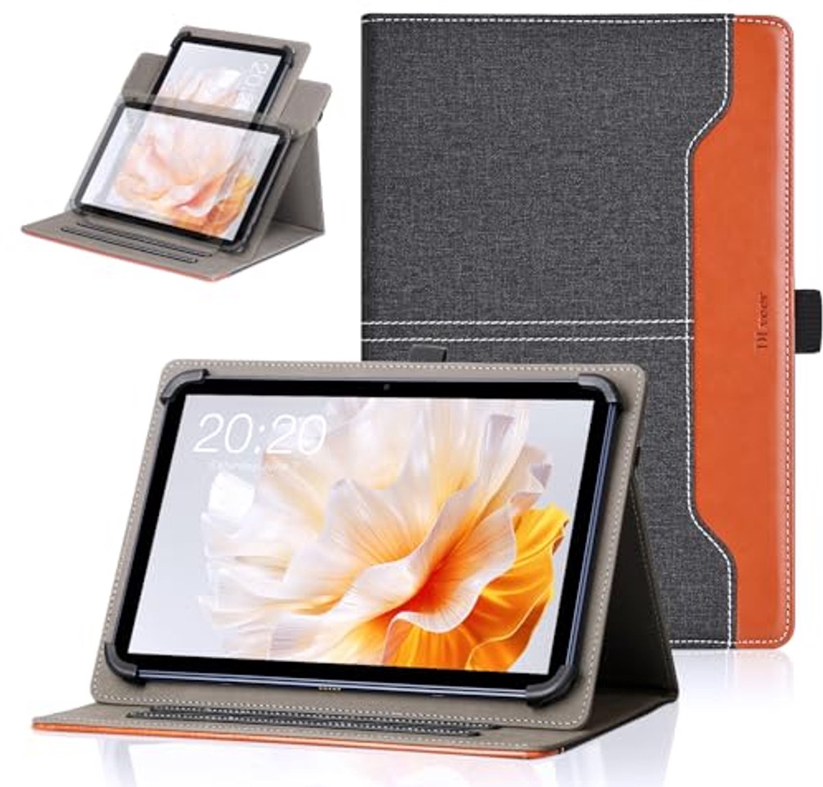Universele Hoes voor 10-11 Inch Tablet met Draaibare Stand, Zwart