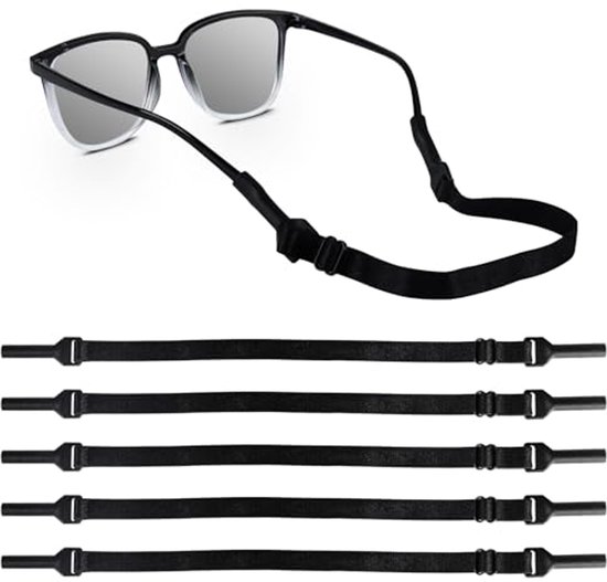 Sangle Silicone Pour Lunettes - Antidérapante, Réglable, Avec Boucle Anti-chute, Pour Sport Et Lecture