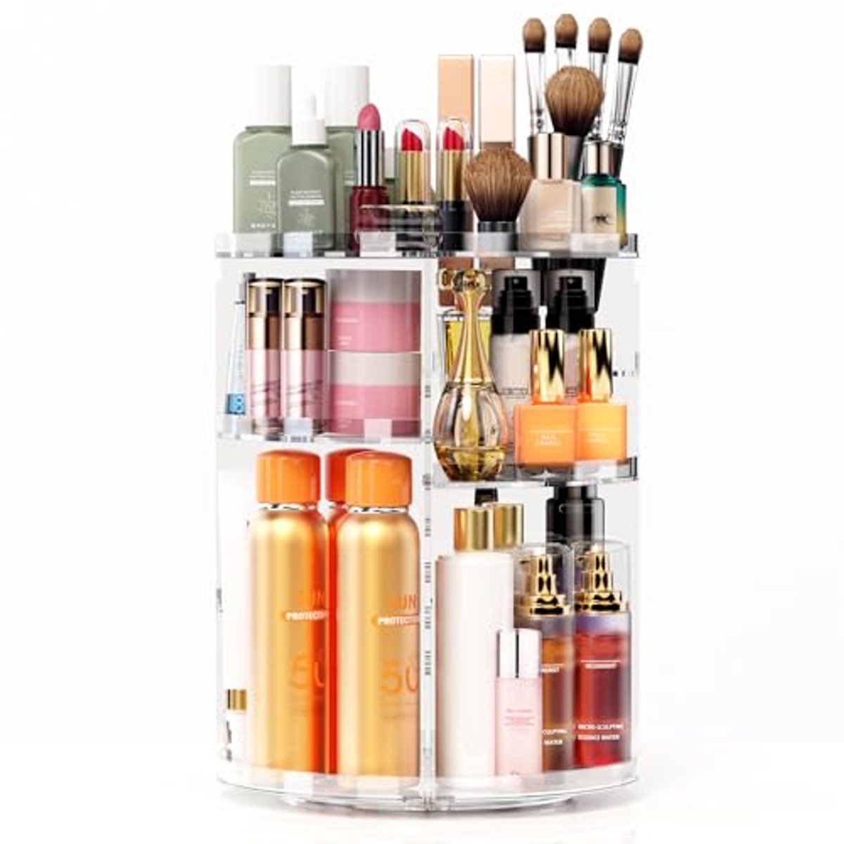 360° draaibare Make-up en Skincare Organizer - Multifunctionele Verstelbare Opbergdoos voor Dressoir en Badkamer