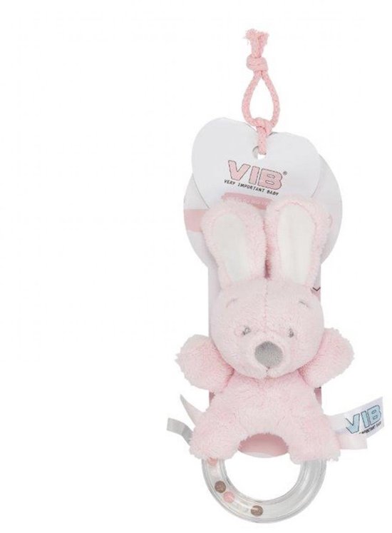 VIB® - Rammelaar Konijn VIB (Roze) - Babykleertjes - Baby cadeau - zwangerschap aankondiging - geboorte cadeau van VIB® — afbeelding 2
