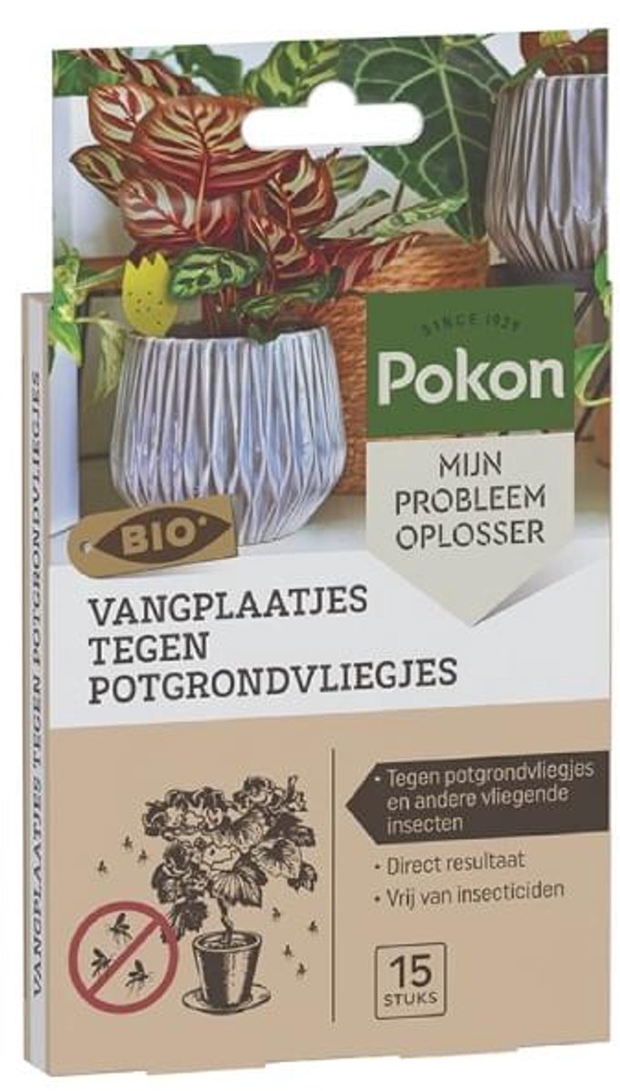 Pokon Bio Vangplaatjes Tegen Potgrondvliegjes (15 stuks) - Effectieve Insectenval - Met gratis cheatsheet
