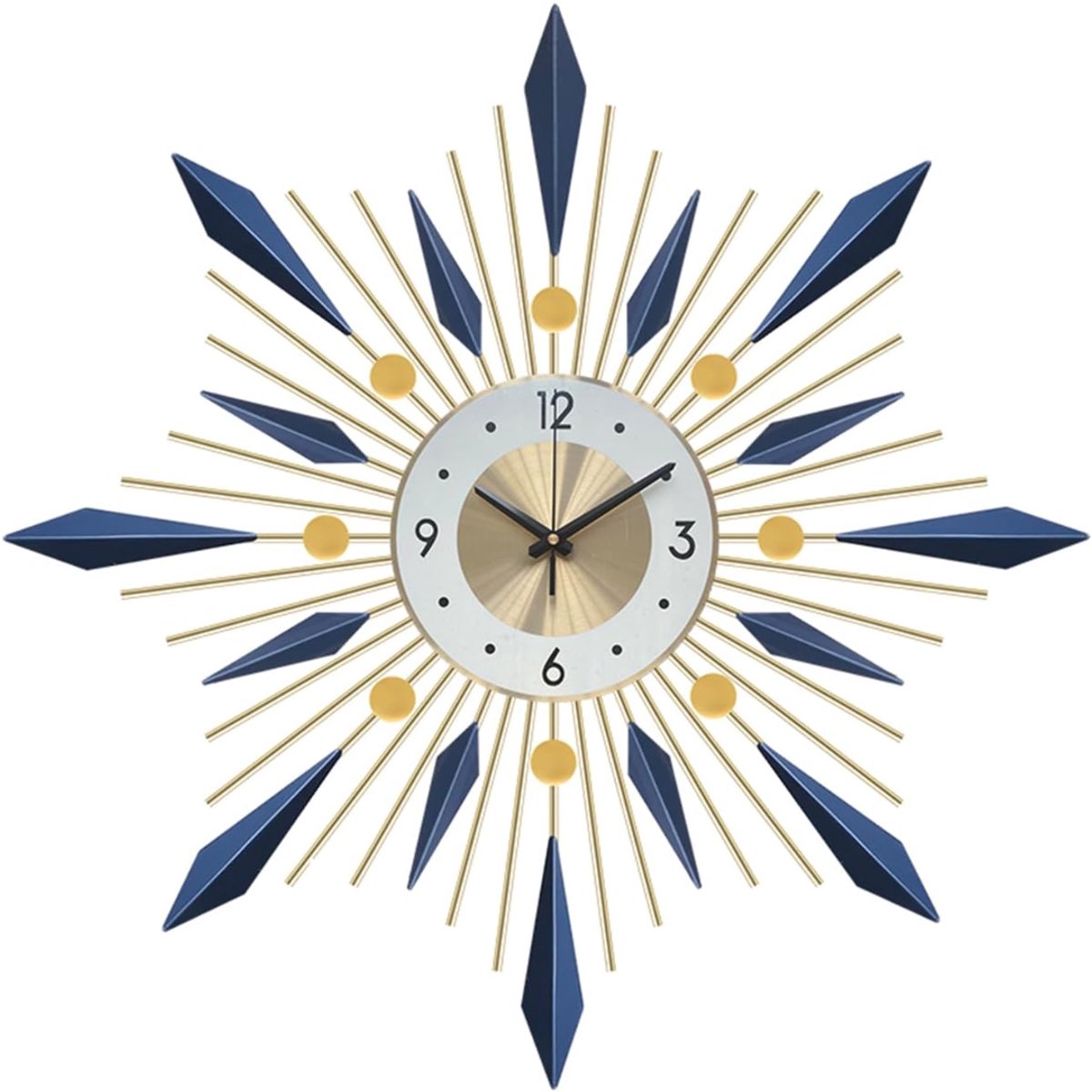 Klok - Wandklok Modern - Klokken - Industrieel - Wit en Blauw