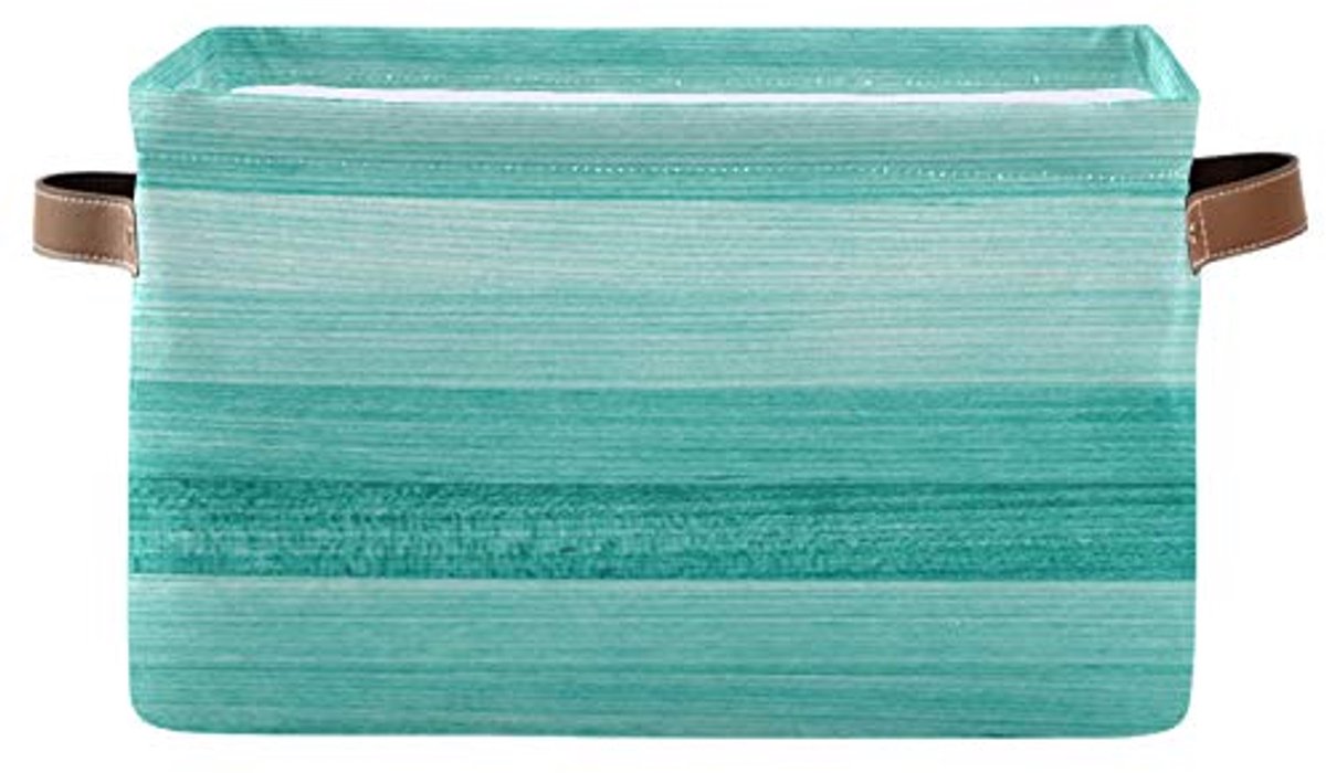 Grote Opvouwbare Opbergmand in Teal Turquoise Groen - Organizer Bak met Handvatten