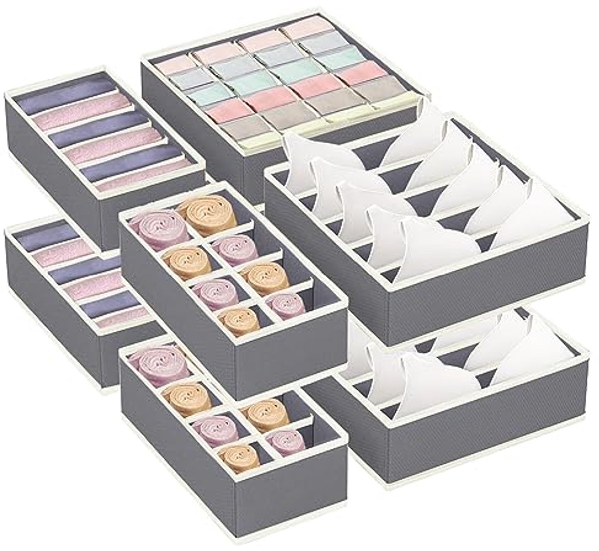 Set van 8 lade-organizers met verschillende vakken voor een opgeruimd huis