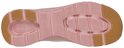 Roze buitenzool van een Skechers instapper met 'Glide-Step' en 'Skechers' logo.
