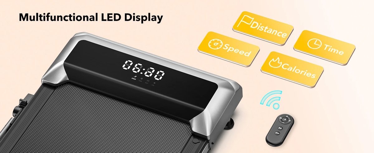 NaevaMi Loopband Inklapbaar - Loopband Met Hellingfunctie - Loopbanden Voor Thuis - Wandelband - Fitness - Onder het Bureau - Loopband Inklapbaar Electrisch - 12km/u - 7% Helling - 40 cm Extra Brede Riem