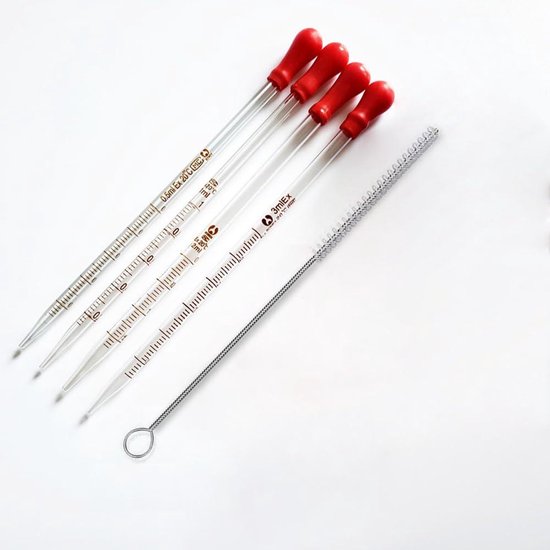 SET - Glas, DIN 18, 50 Ml, Bruin, Farmaceutisch Druppelaar Wit Glazen Pipet Verzegeld