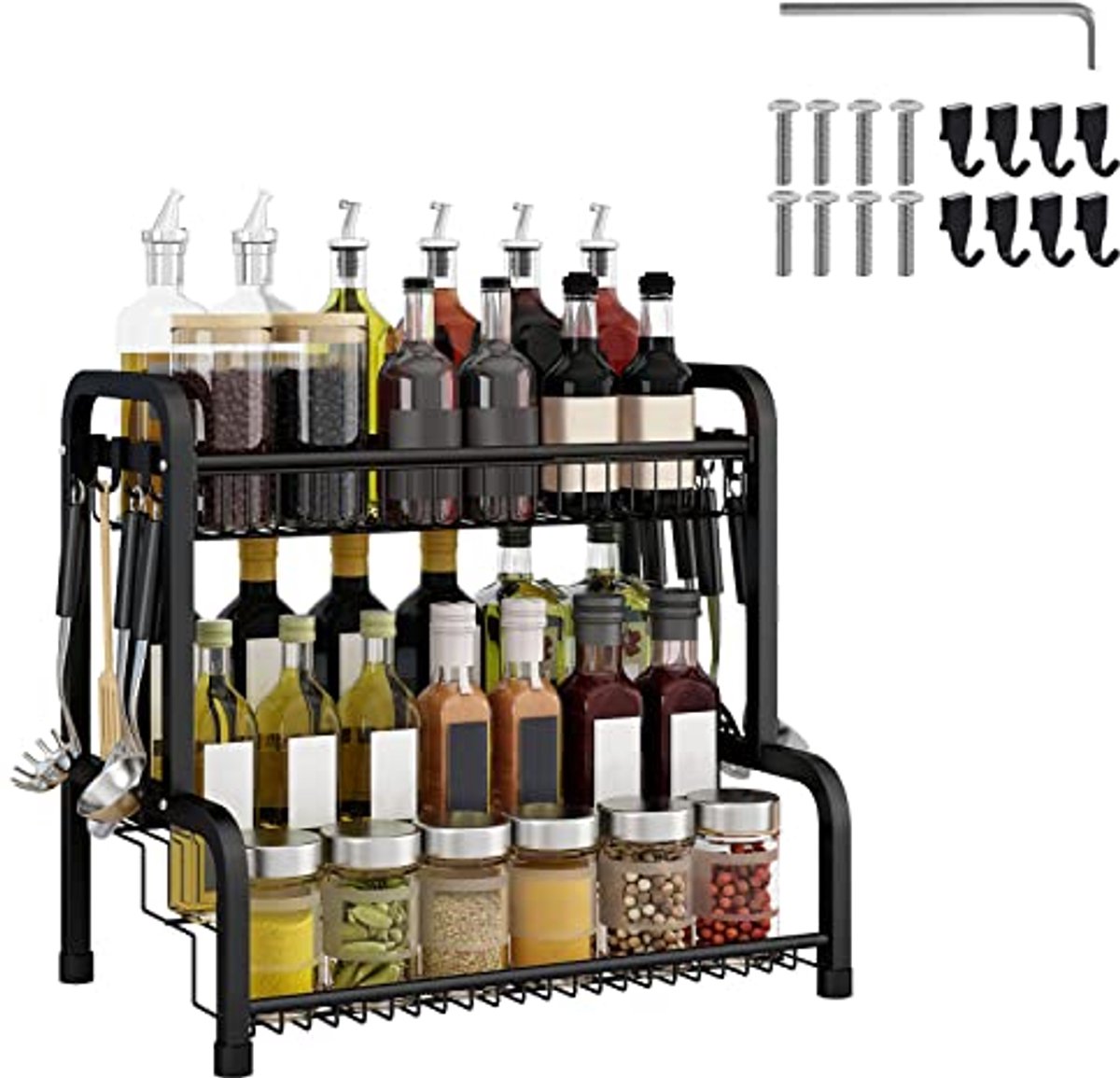 Kruidenrek met 4 etages van metaal - Stabiele kruidenorganizer voor keuken en werkblad