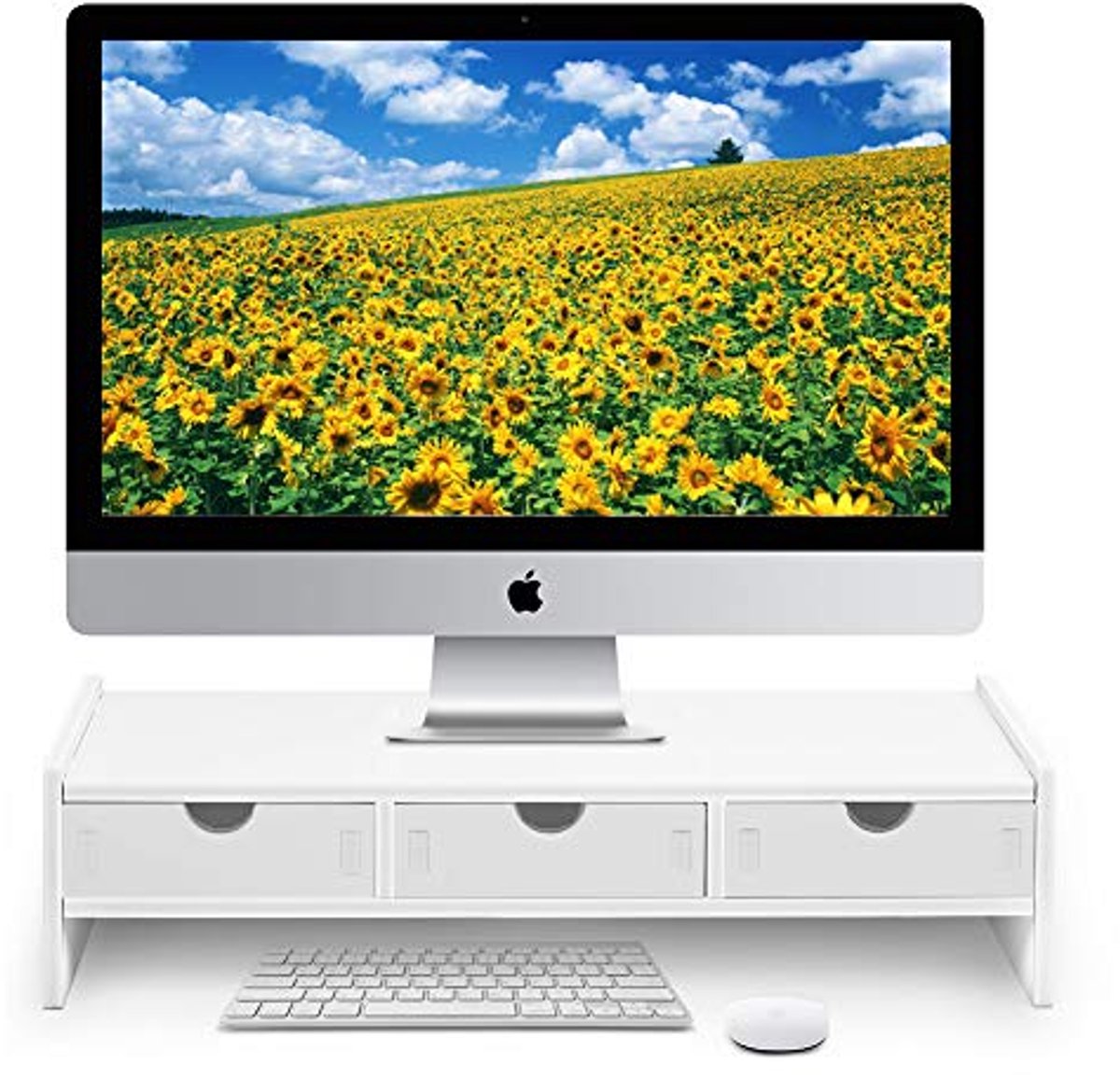 Monitor Stand Riser met Organizers - Verhoog je Computer of Laptop voor een Ergonomische Werkomgeving