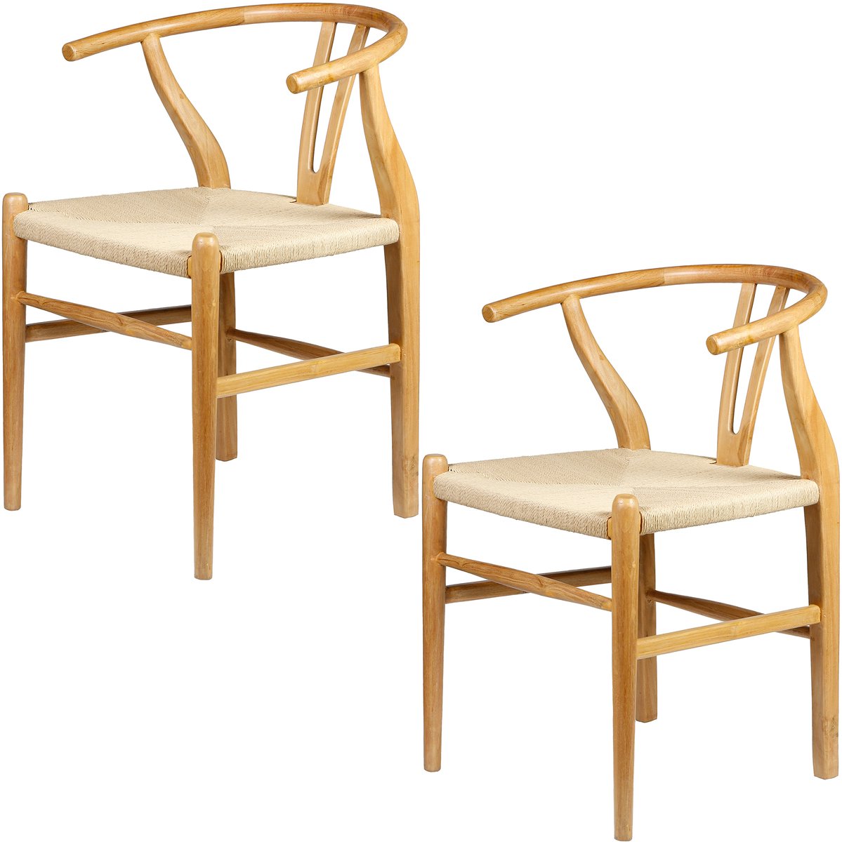 Casa Moro Eetkamerstoelen - stoelen met armleuning houten stoel – set voor eetkamer eettafel Esszimmerstuhl Beige