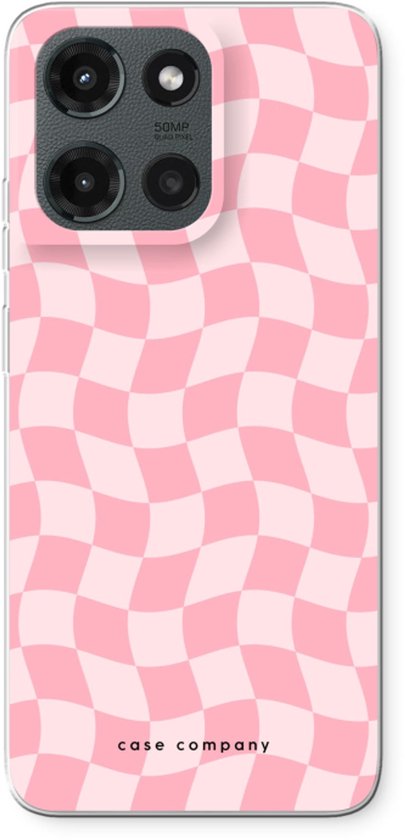 Case Company® - Coque compatible avec Motorola Moto G (2025) - Grid Rose - Coque souple - Protection intégrale et bords de l'écran