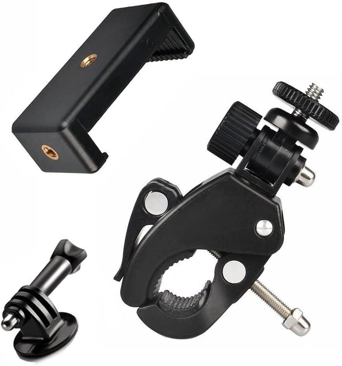 Allecto plus - Camera Stuurklem voor Fietsen en Motorfietsen met Smartphone Clip.