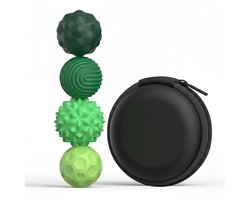 foto van QTTVBTNA - Magnetische Focusballen - Sensorische magnetische bal - Voor Stressverlichting & Ontspanning - Siliconen stressbal - Makkelijk in gebruik - Groen - Ø2,2cm - 4 Stuks