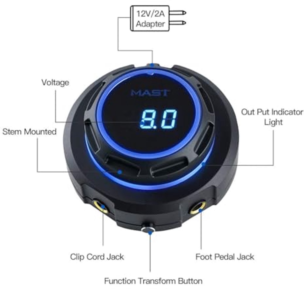 Tattoo Voeding Met Lcd-Scherm En 2A Sterke Stroom Voor Tattoo Machines - afbeelding 5