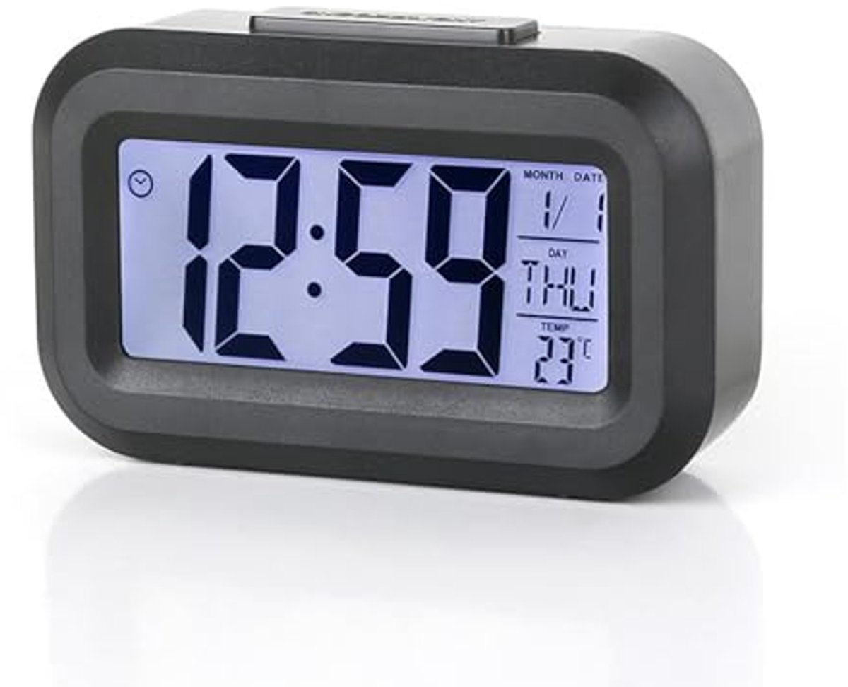 Digitale wekker voor kinderen met LED-display en achtergrondverlichting