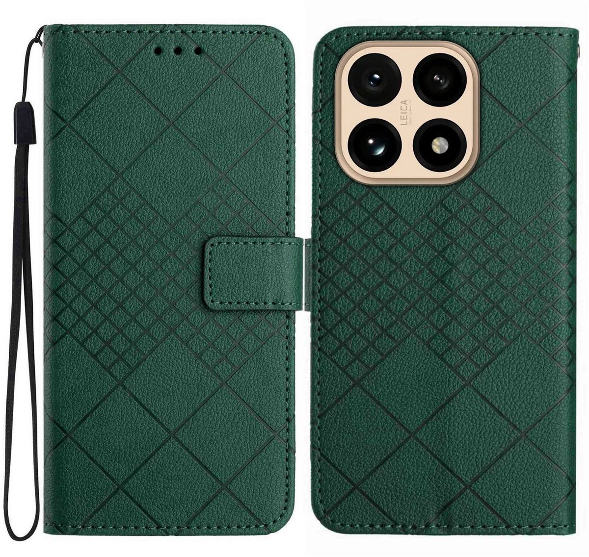 Coverup Hoesje - Geschikt voor Xiaomi 15T Hoesje - Coverup Rhombus Book Case - Groen