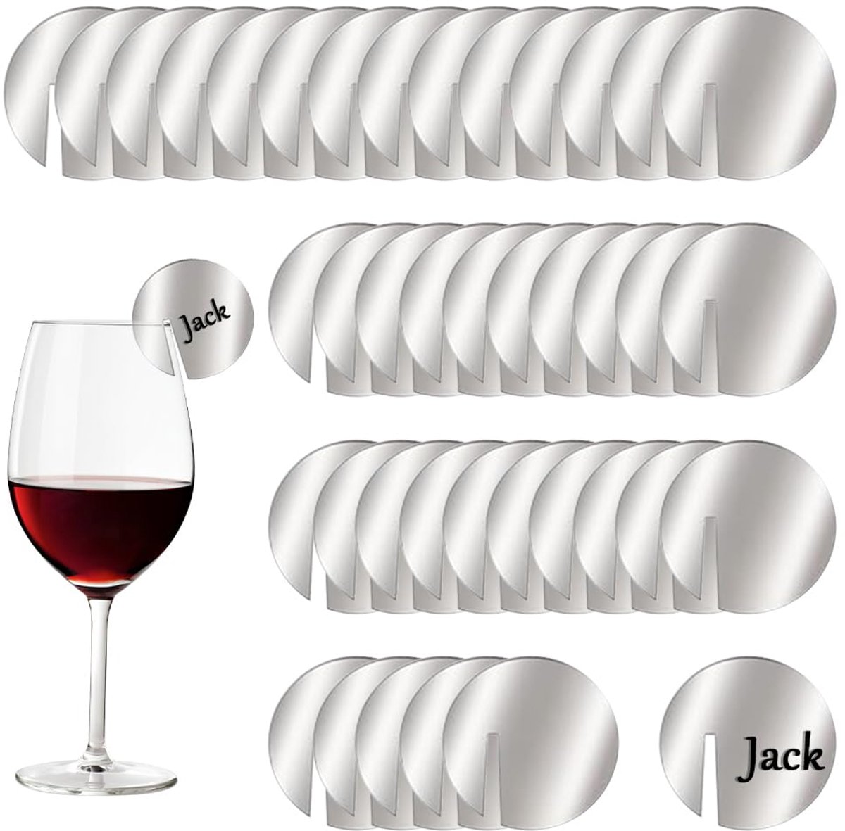 Acryl drankhanger, drankhanger, splitter spiegel, acryl, drankhanger, blanco DIY acryl drinkkanhanger, wijnglas, naambordje voor bruiloft, verjaardag, decoratie