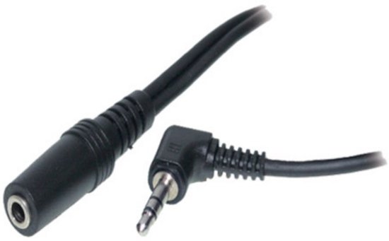 2,5mm Jack haaks (m) - 3,5mm Jack (v) adapter - 0,20 meter