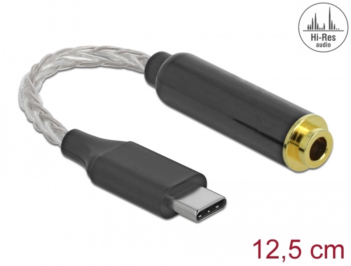 Delock Audio Adapter USB Type-C™ male to 4.4 mm 5 pin stereo jack female 12.5 cm