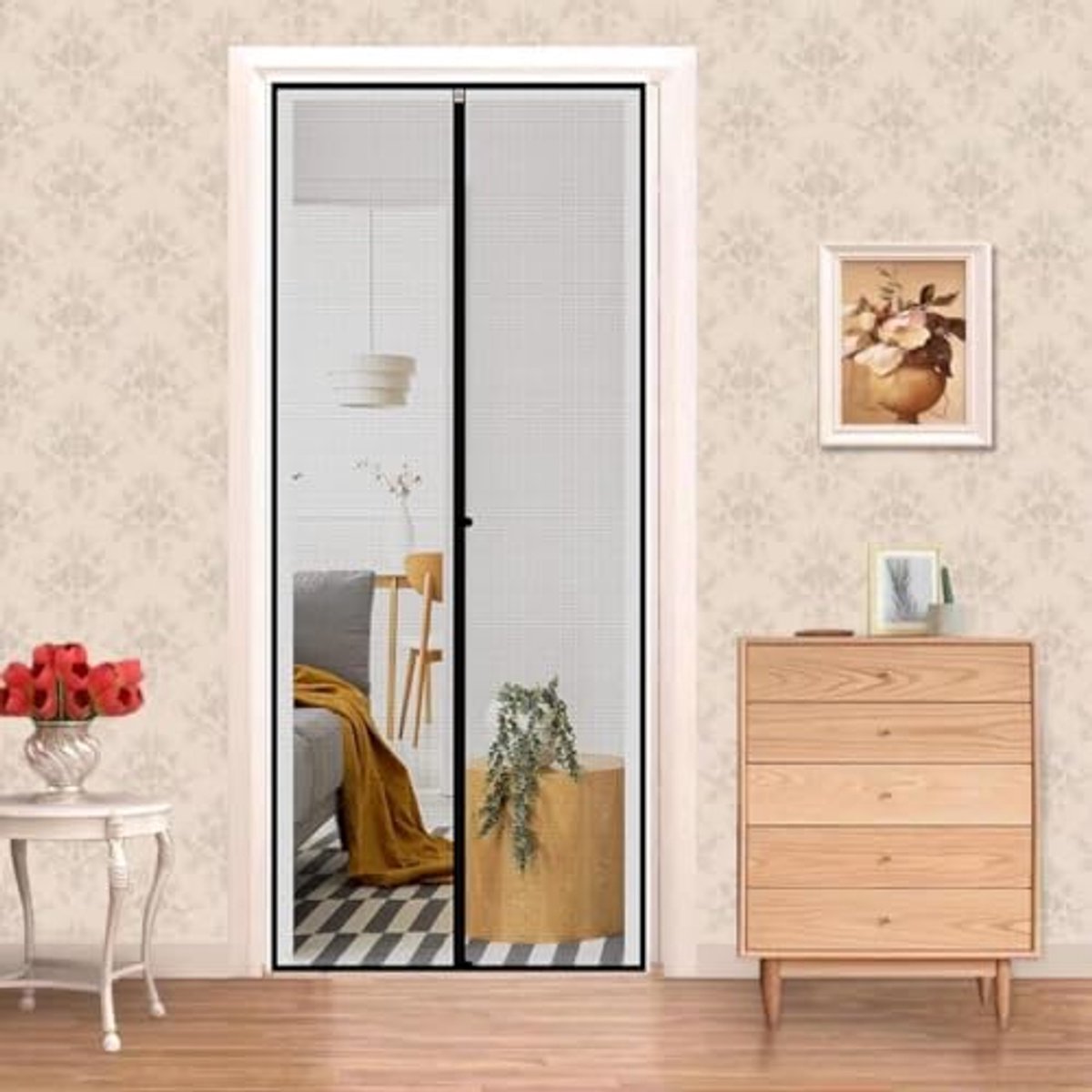 Magnetisch Vliegengitter voor Balkondeuren 70 x 210 cm - Versterkt Insectenbescherming zonder Boren