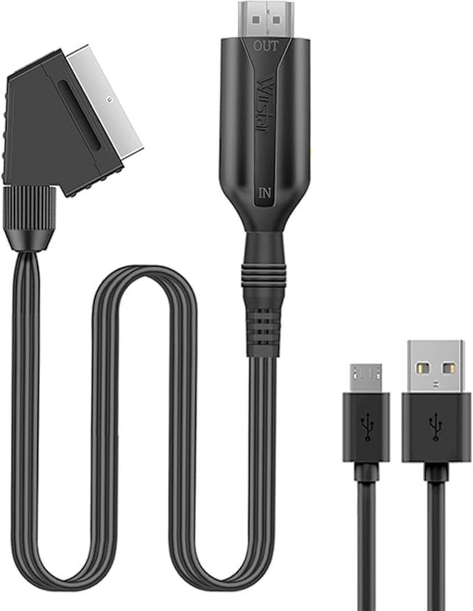 Scart naar HDMI Adapter 1080P met HDMI-kabel – Universele Video- en Audio-Converter