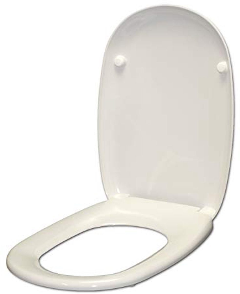 Wc-bril voor Easy/Easy02 - Warmtehardend, Wit, Roestvrijstalen Scharnier