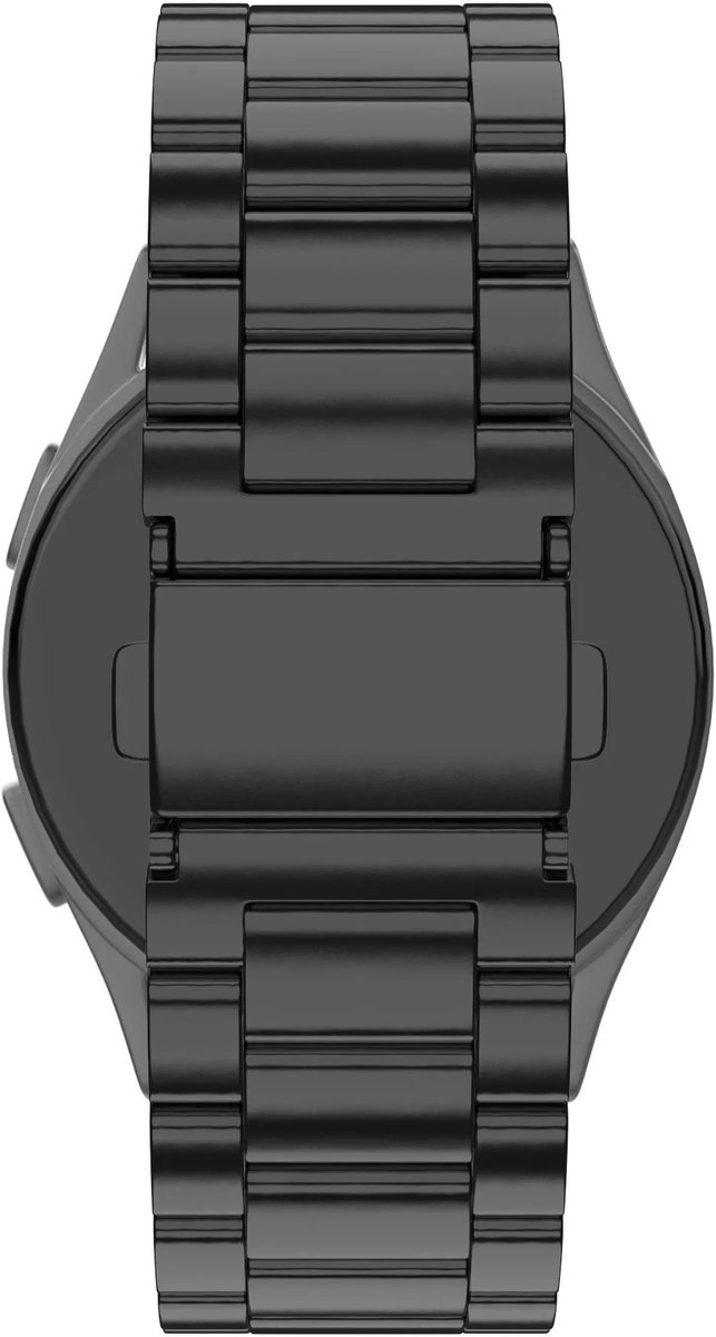 Bandz Stalen band 'Classic' met vlindersluiting & inkortset - geschikt voor Garmin Vivoactive 6 / 5 / 3 / HR / Style / Luxe / Sport / Trend / Forerunner 645 / 245 / 165 / 55 / Approach S12 / S40 / S42 / S44 / S50 / Venu SQ / SQ2 (zwart)