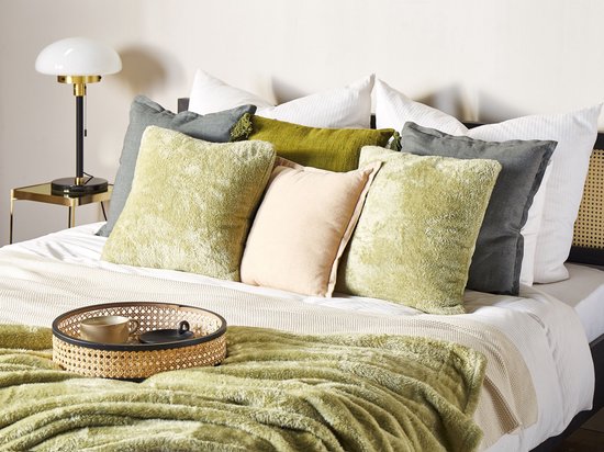 Beliani PILEA - Lot de 2 Sierkussen - Vert - Plastique