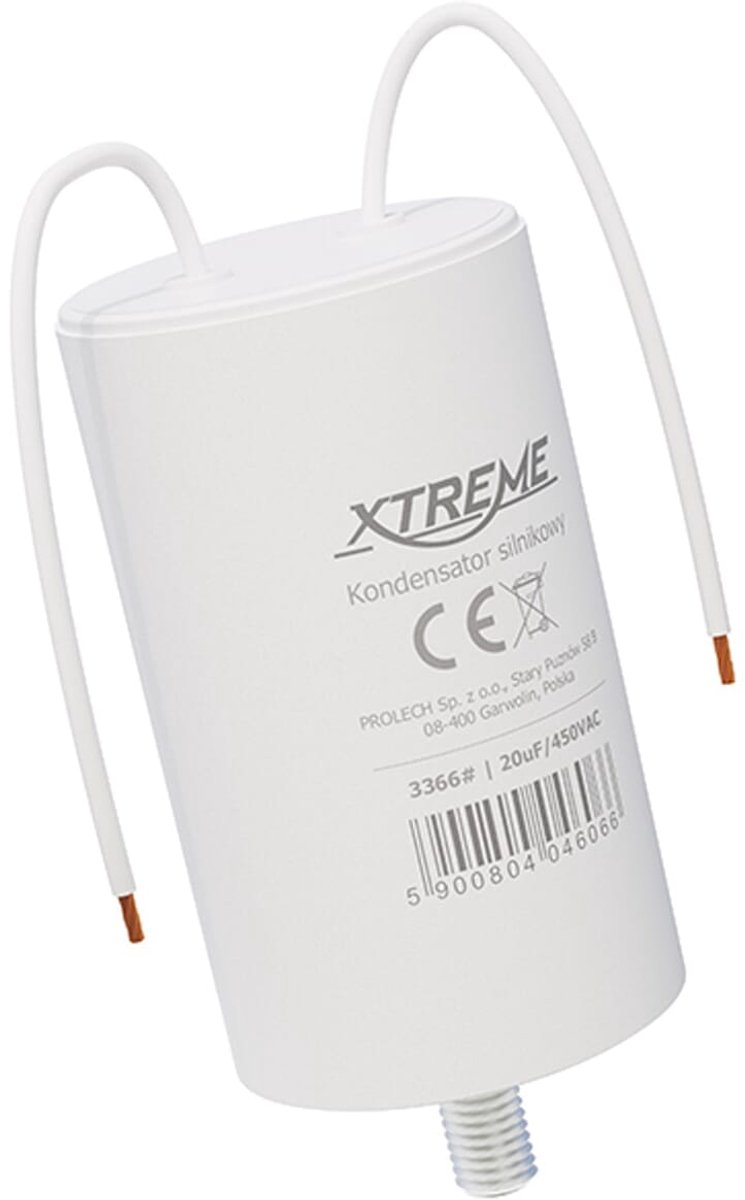 XTREME Motorcondensator 20µF 450V AC - Condensator met Kabels - Start/Bedrijf