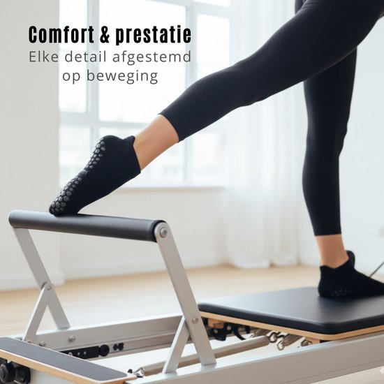 3 Paar Yoga Sokken Antislip Dames - Antislip Sokken Dames - Pilates Sokken - Anti Slip Sokken - Roze, Grijs & Zwart van Adorable Danish — afbeelding 5