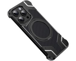 Geschikt voor Magnetische ringstandaard van koolstofvezel en aluminium Geschikt voor iPhone 14, 15, 16 Pro Plus Max