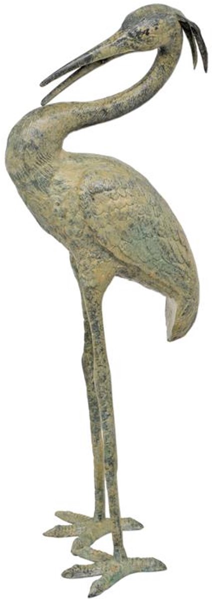 Bronzen beeld - Reiger - sculptuur - 90 cm hoog