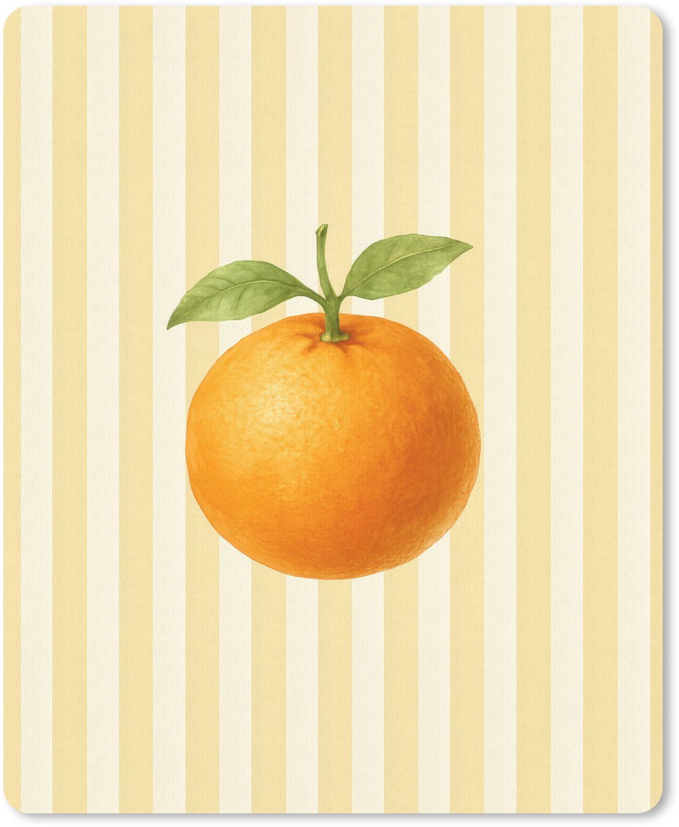 Muismat 19x23 cm - Mousepad Sinaasappel - Strepen - Oranje - Zomers - Muismatten