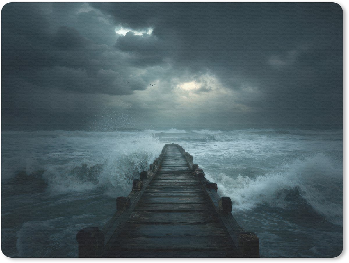 Muismat 23x19 cm - Mousepad Steiger - Storm - Golven - Muismatten